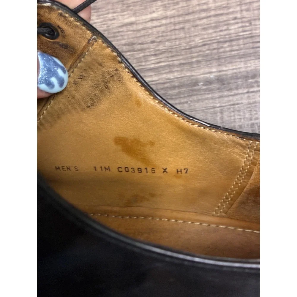 Cole Haan Mens Black Leather Bicycle Toe Derby Dress Shoes C03916 Size 11M